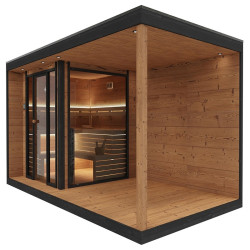 SAUNA OGRODOWA FIŃSKA BOGNA ALTANKA Z PIECEM  9kW 6-7 OSOBOWA 250x500 CM