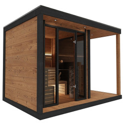 SAUNA OGRODOWA FIŃSKA DAREK ALTANKA Z PIECEM WANDA 9kW 6-7 OSOBOWA 250x350 CM