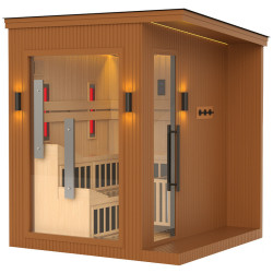 SAUNA OGRODOWA TADEUSZ INFRARED/FIŃSKA ALTANKA  4-6 OSOBOWA 236x213 CM 2W1