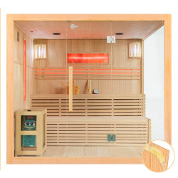 Sauna sucha z piecem HARVIA 8 kW i kamieniem solnym i izolacją ścian 220X200X200CM
