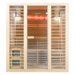  Sauna sucha Lech z piecem HARVIA 8 kW, kamieniem solnym i izolacją ścian 180X180X200CM