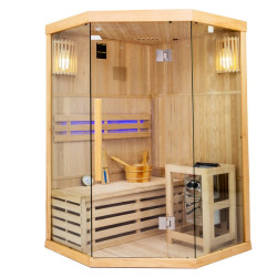 Sauna sucha Leszek z piecem Harvia  3,5 KW  -2 osobowa 120x120x190cm