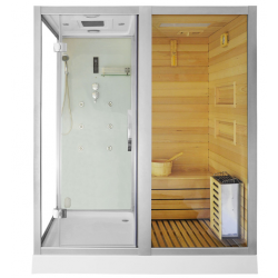 Kabina prysznicowa  Aleks  z sauną  suchą i parową biała 180 x 110 x 223cm prawa