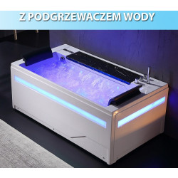 Wanna z hydromasażem Tatiana czarny marmur 180X100 X 71 CM