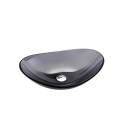 VELDMAN Grafitowa szklana umywalka z korkiem