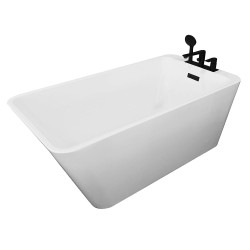 Wanna wolnostojąca z baterią czarną  150x75x58cm