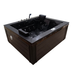 Wanna z hydromasażem Sabina 180x150 kawa obudowa czekoladowa