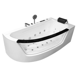 Wanna z hydromasażem  Hanna 1  osobowa 170x85x58cm prawa z podgrzewaniem auto-clean