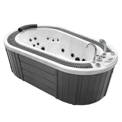 Wanna z hydromasażem Owalo  206X134 obudową szara,akryl marmurkowy