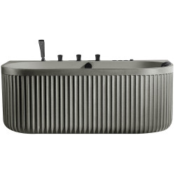 Wanna wolnostojąca przyścienna EXCLUSIVE z hydromasażem szara   170X85X65CM