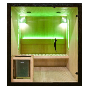 Sauna sucha  Olaf z piecem HARVIA 8 kW, kamieniem solnym i izolacją ścian 180X180X200CM